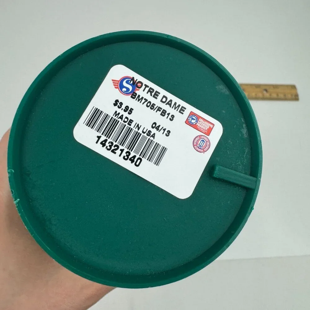 Plastic 2013 Green Notre Dame Football Fighting Irish‎ Drinking Cup w Schedule